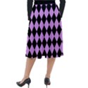 Block Fiesta Black And Lavender Purple Classic Velour Midi Skirt  View2