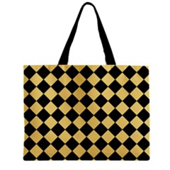 Block Fiesta Black And Mellow Yellow Zipper Mini Tote Bag by FashionBoulevard