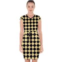 Block Fiesta Black And Mellow Yellow Capsleeve Drawstring Dress  View1