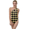 Block Fiesta Black And Mellow Yellow To One Side Swimsuit View1