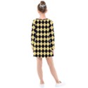 Block Fiesta Black And Mellow Yellow Kids  Long Sleeve Dress View2