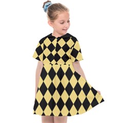 Block Fiesta Black And Mellow Yellow Kids  Sailor Dress by FashionBoulevard