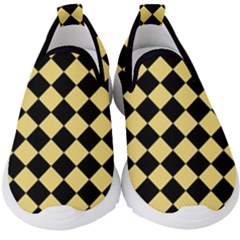 Block Fiesta Black And Mellow Yellow Kids  Slip On Sneakers by FashionBoulevard