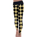 Block Fiesta Black And Mellow Yellow Kids  Lightweight Velour Classic Yoga Leggings View4