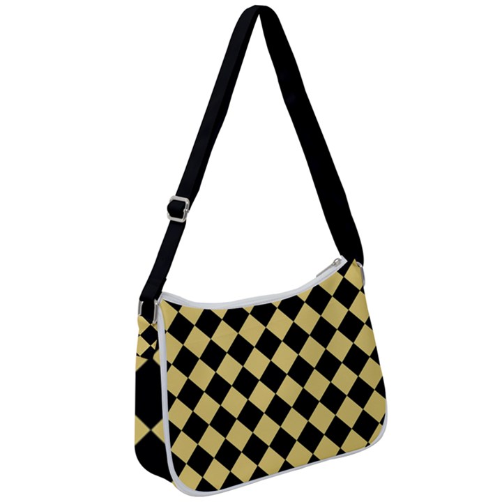 Block Fiesta Black And Mellow Yellow Zip Up Shoulder Bag