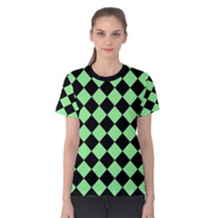 Block Fiesta Black And Mint Green Women s Cotton Tee