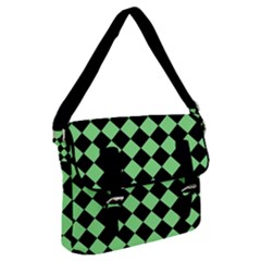 Block Fiesta Black And Mint Green Buckle Messenger Bag