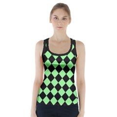 Block Fiesta Black And Mint Green Racer Back Sports Top