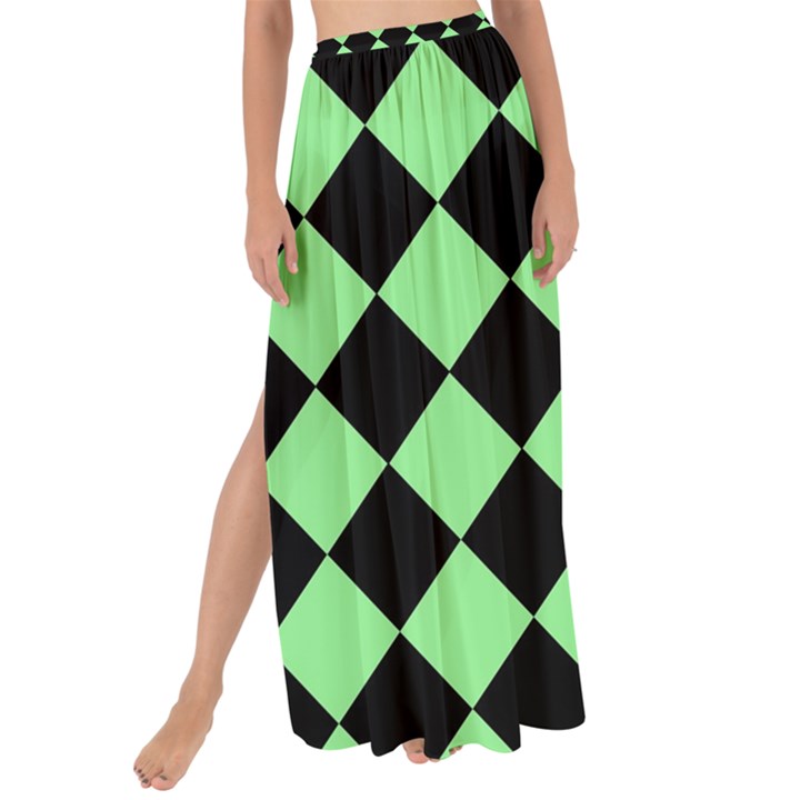 Block Fiesta Black And Mint Green Maxi Chiffon Tie-Up Sarong