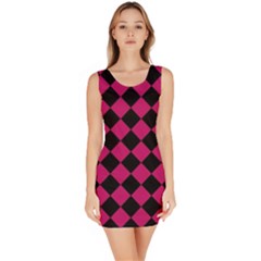 Block Fiesta Black And Peacock Pink Bodycon Dress by FashionBoulevard