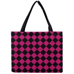 Block Fiesta Black And Peacock Pink Mini Tote Bag by FashionBoulevard