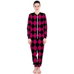 Block Fiesta Black And Peacock Pink Onepiece Jumpsuit (ladies)  by FashionBoulevard