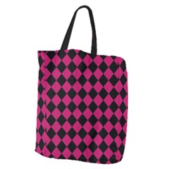 Block Fiesta Black And Peacock Pink Giant Grocery Tote by FashionBoulevard