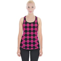 Block Fiesta Black And Peacock Pink Piece Up Tank Top by FashionBoulevard