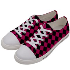 Block Fiesta Black And Peacock Pink Women s Low Top Canvas Sneakers by FashionBoulevard