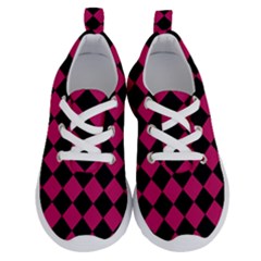 Block Fiesta Black And Peacock Pink Running Shoes by FashionBoulevard