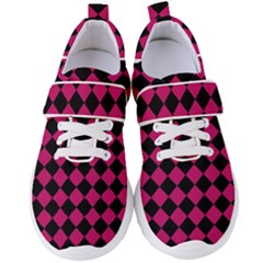 Block Fiesta Black And Peacock Pink Women s Velcro Strap Shoes by FashionBoulevard