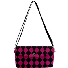 Block Fiesta Black And Peacock Pink Removable Strap Clutch Bag by FashionBoulevard