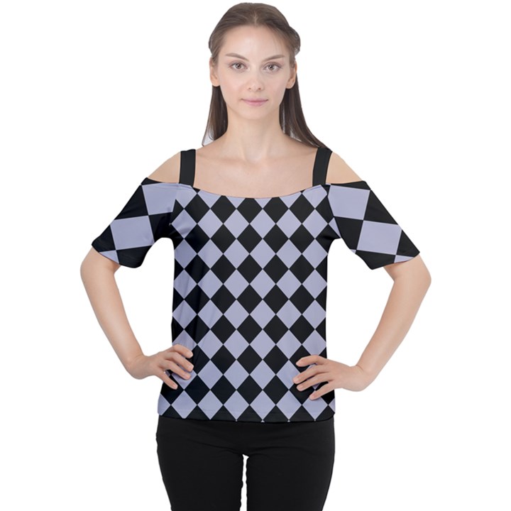 Block Fiesta Black And Silver Grey Cutout Shoulder Tee