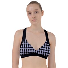 Block Fiesta Black And Silver Grey Sweetheart Sports Bra by FashionBoulevard