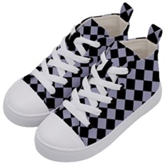 Block Fiesta Black And Silver Grey Kids  Mid-top Canvas Sneakers by FashionBoulevard