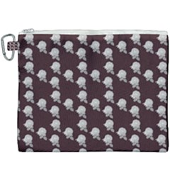 White Rose In Maroon Canvas Cosmetic Bag (xxxl) by snowwhitegirl