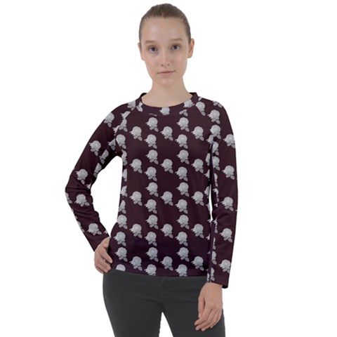 White Rose In Maroon Women s Long Sleeve Raglan Tee by snowwhitegirl