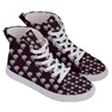 White Rose In Maroon Men s Hi-Top Skate Sneakers View3