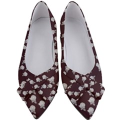 White Rose In Maroon Women s Bow Heels