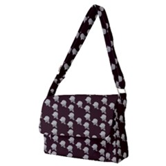 White Rose In Maroon Full Print Messenger Bag (m)