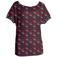 Rose Maroon Women s Oversized Tee by snowwhitegirl