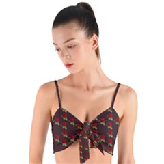 Rose Maroon Woven Tie Front Bralet by snowwhitegirl