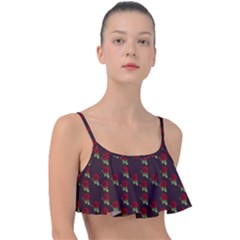 Rose Maroon Frill Bikini Top by snowwhitegirl