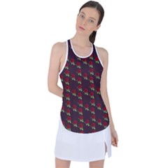 Rose Maroon Racer Back Mesh Tank Top