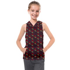 Rose Maroon Kids  Sleeveless Hoodie