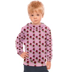 Rose In Pink Kids  Hooded Pullover