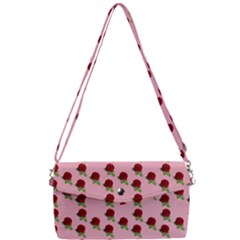 Rose In Pink Removable Strap Clutch Bag