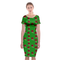 Rose In Green Classic Short Sleeve Midi Dress by snowwhitegirl