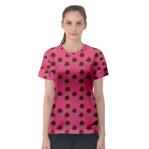 Rose In Mexican Pink Women s Sport Mesh Tee by snowwhitegirl