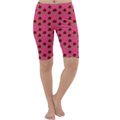 Rose In Mexican Pink Cropped Leggings 