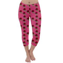 Rose In Mexican Pink Capri Winter Leggings 