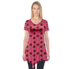 Rose In Mexican Pink Short Sleeve Tunic 