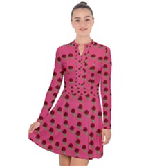 Rose In Mexican Pink Long Sleeve Panel Dress