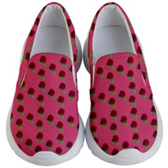 Rose In Mexican Pink Kids Lightweight Slip Ons