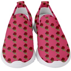 Rose In Mexican Pink Kids  Slip On Sneakers by snowwhitegirl