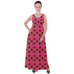 Rose In Mexican Pink Empire Waist Velour Maxi Dress