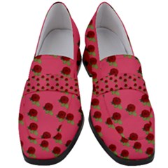 Rose In Mexican Pink Women s Chunky Heel Loafers