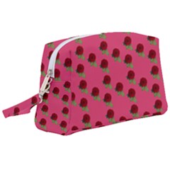 Rose In Mexican Pink Wristlet Pouch Bag (Large)