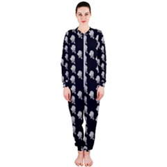 White Rose In Blue Onepiece Jumpsuit (ladies)  by snowwhitegirl