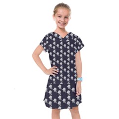 White Rose In Blue Kids  Drop Waist Dress by snowwhitegirl